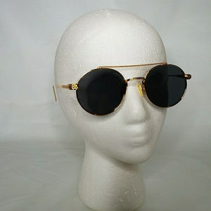 Retro Styled Round Gold Rim Sunglasses UV400